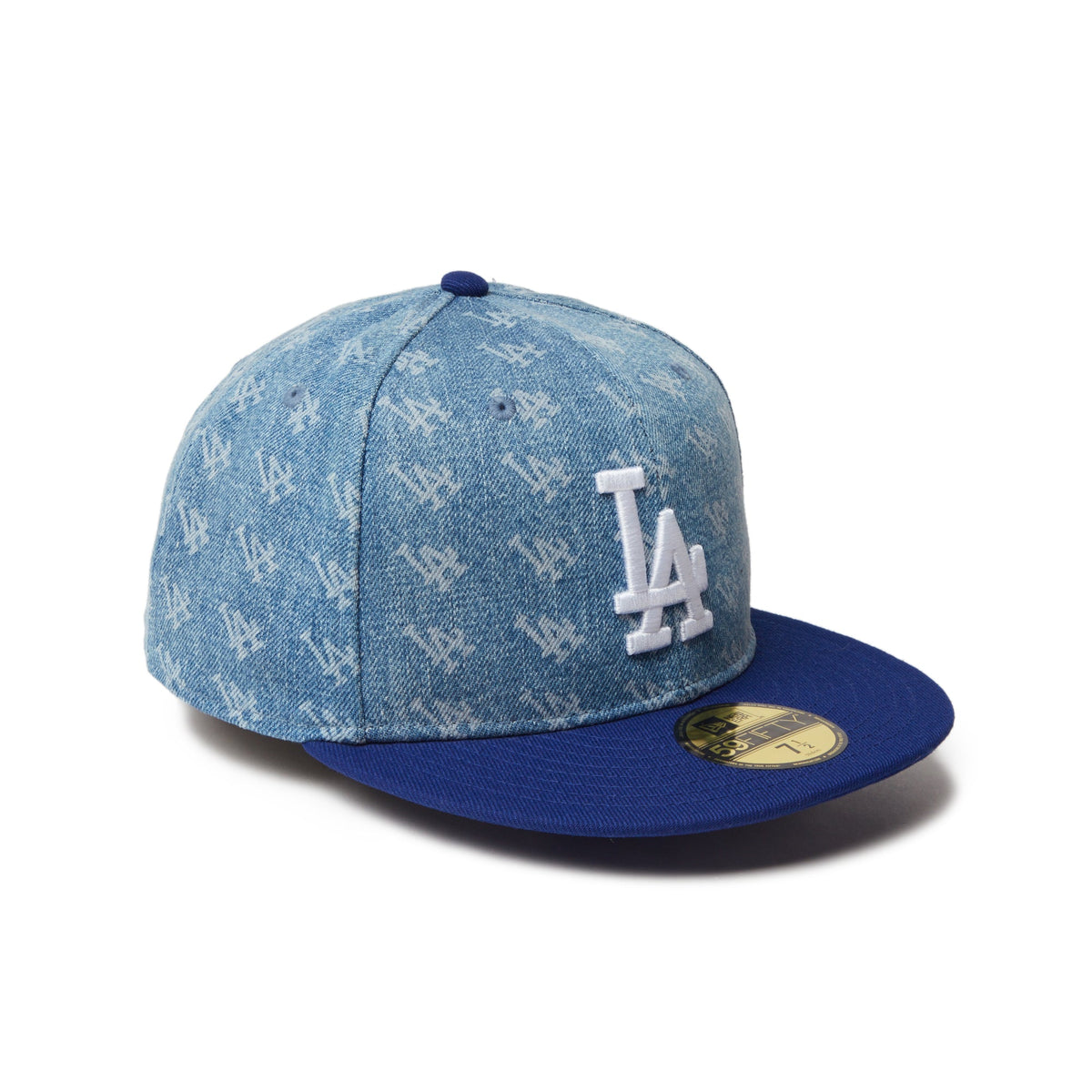 59FIFTY Denim Monogram ロサンゼルス・ドジャース ウォッシュドデニム ダークロイヤルバイザー | ニューエラオンラインストア