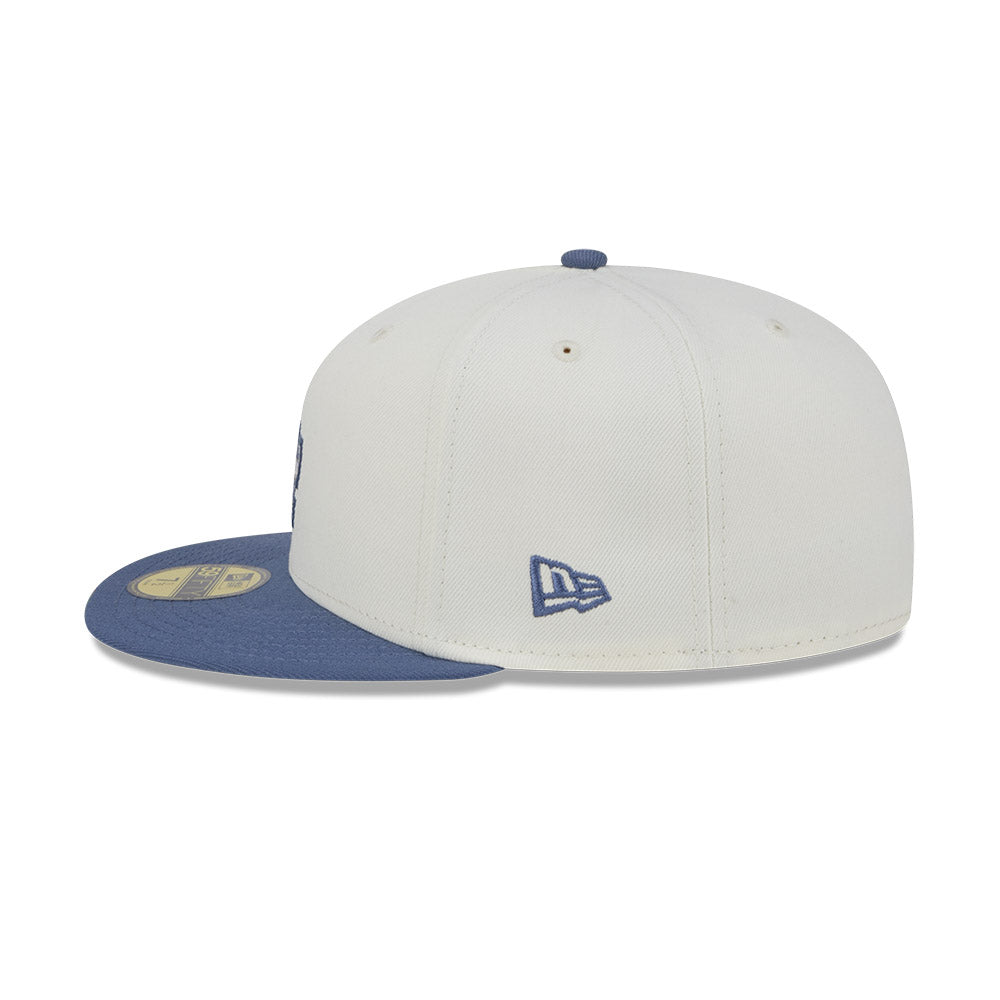 59FIFTY Wavy Chainstitch ロサンゼルス・ドジャース クロームホワイト スレートブルーバイザー | ニューエラオンラインストア