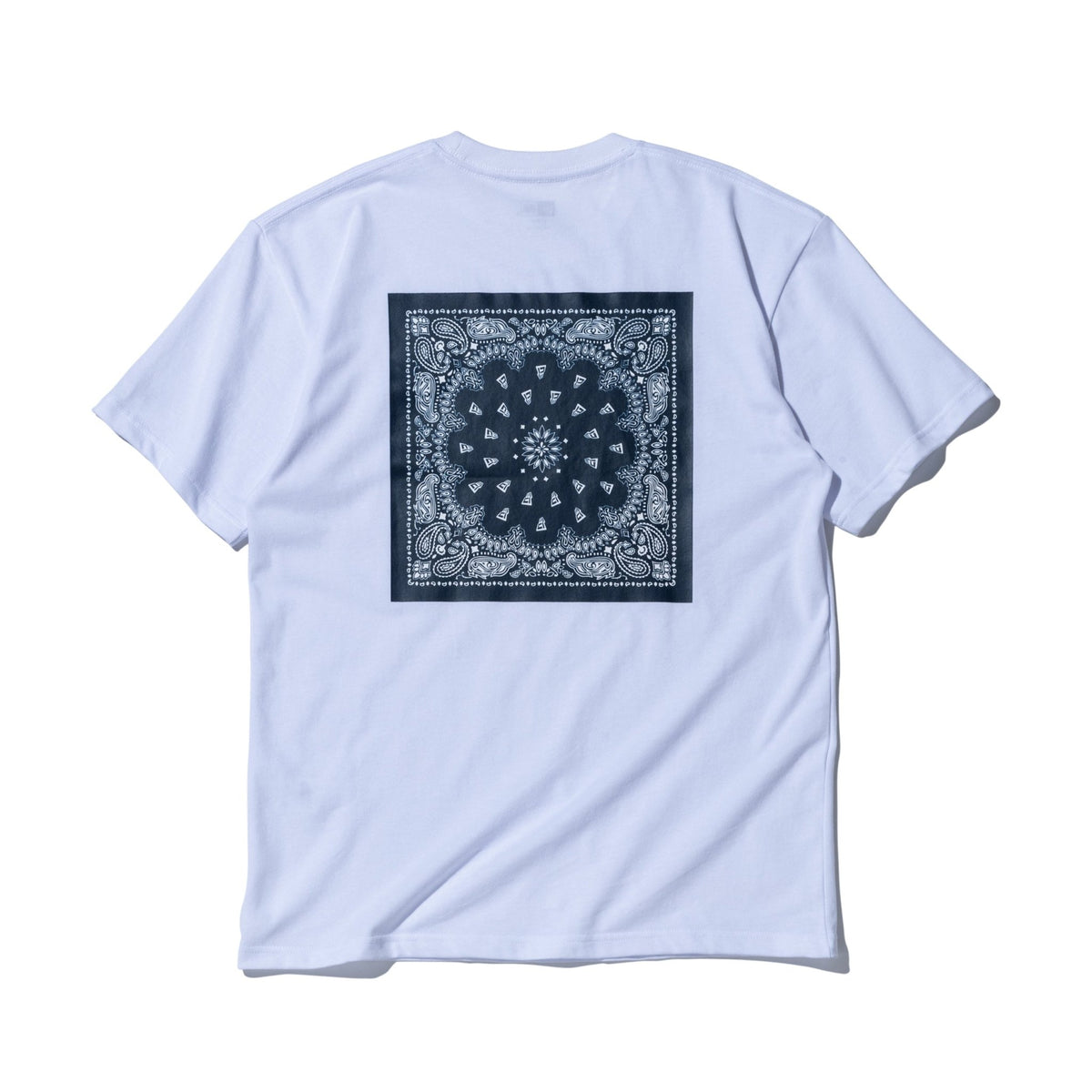 半袖 コットン Tシャツ Bandana バンダナ ホワイト × ネイビー レギュラーフィット