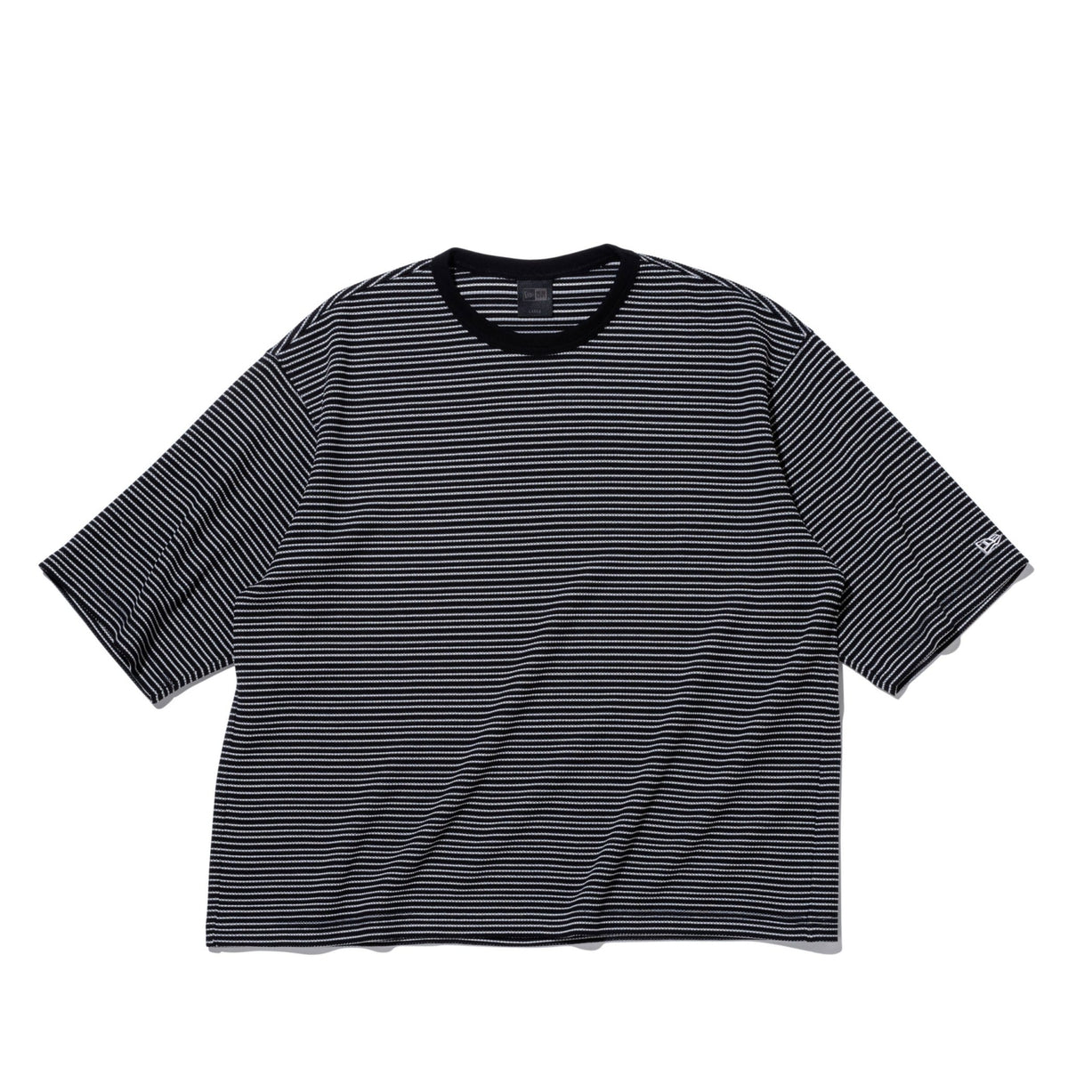 半袖 オーバーサイズド ボーダー ワッフル Tシャツ BLACK LABEL SS24 ブラック