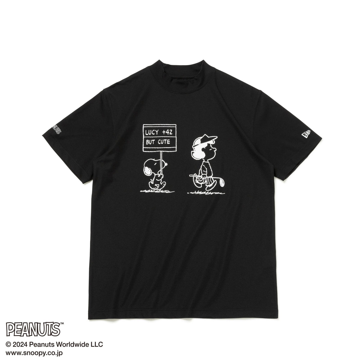 【ゴルフ】半袖 鹿の子 ミッドネック Tシャツ PEANUTS ピーナッツ ブラック | ニューエラオンラインストア