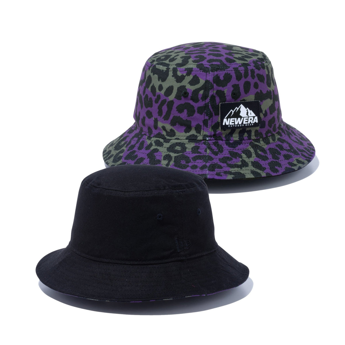 バケット01 リバーシブル Leopard Camo Mountain Logo Label