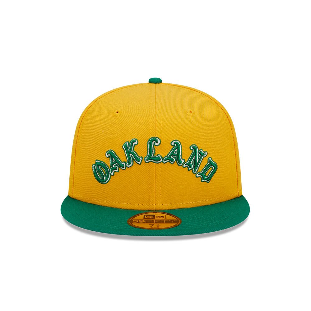 59FIFTY Retro Script オークランド・アスレチックス クーパーズタウン イエロー グリーンバイザー