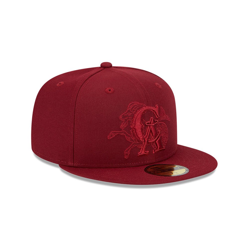 59FIFTY Zodiac カリフォルニア・エンゼルス ワインレッド グレーアンダーバイザー