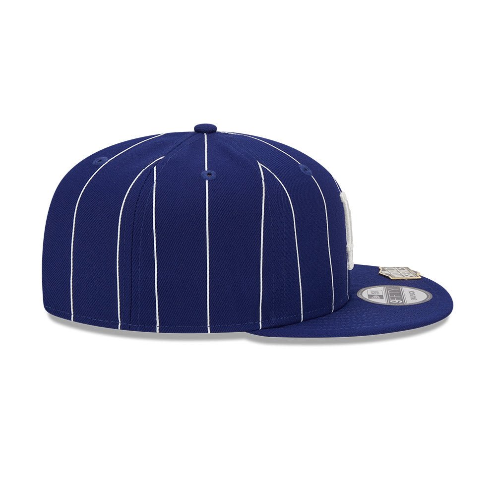 New Era Flat Brim 9FIFTY Pinstripe Visor Clip Los Angeles Dodgers MLB Blue  Snapback Cap