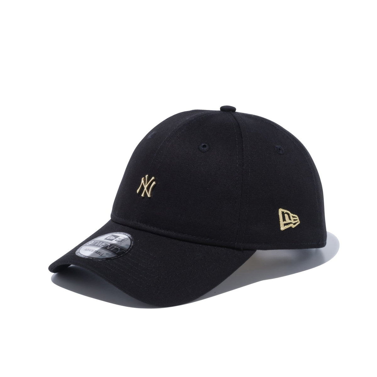 9TWENTY クロスストラップ ニューヨーク・ヤンキース メタルミニロゴ ブラック × ゴールド