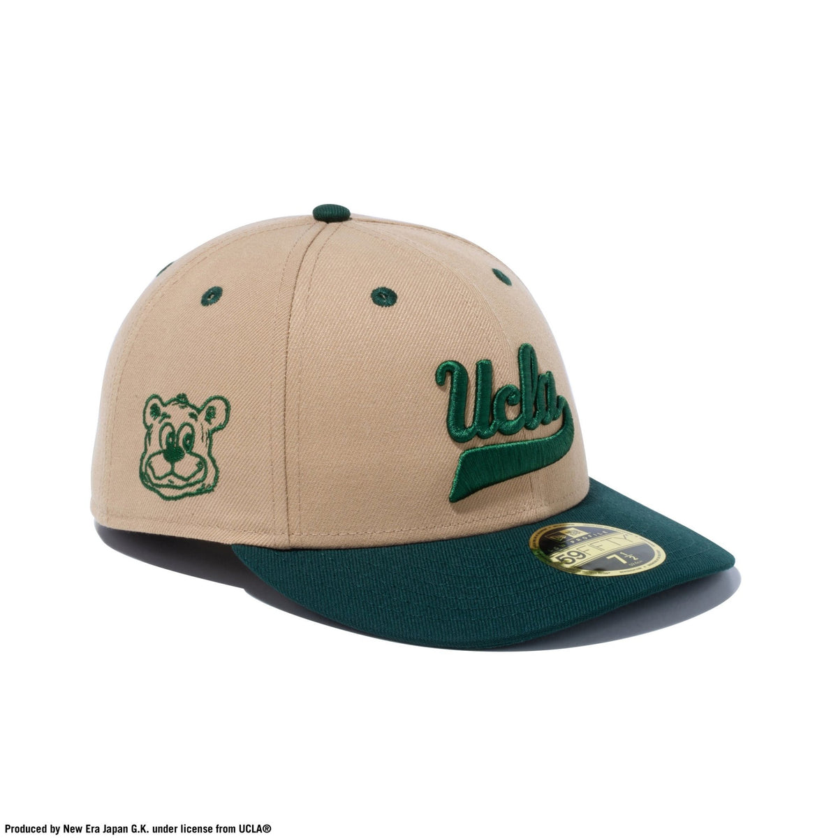 LP 59FIFTY UCLA スクリプトロゴ キャメル × フィールドグリーン