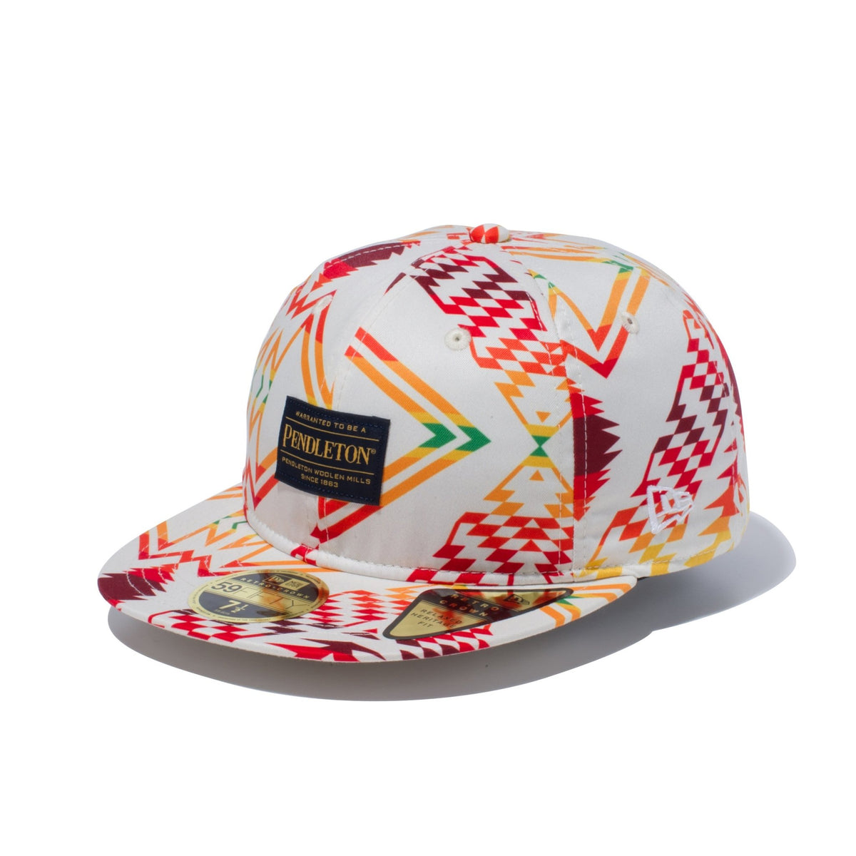 RC 59FIFTY フラットバイザー PENDLETON ペンドルトン ウーブンパッチ オールオーバー プリント アイボリー 【ニューエラ  アウトドア】