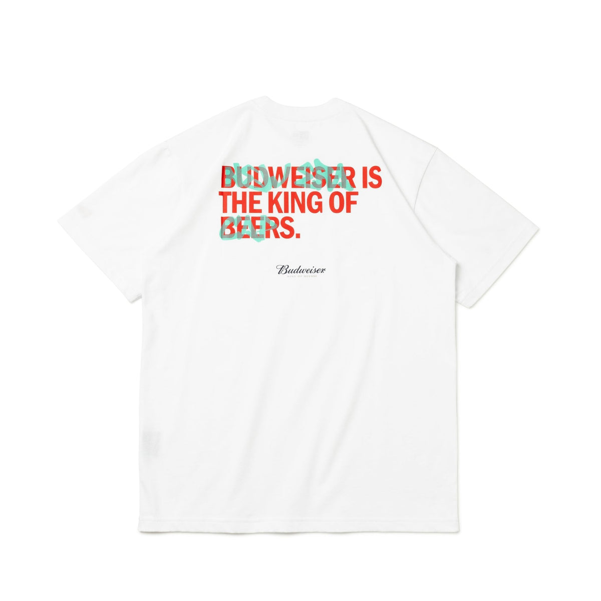 半袖 コットン Tシャツ Budweiser バドワイザー ボウタイロゴ ホワイト