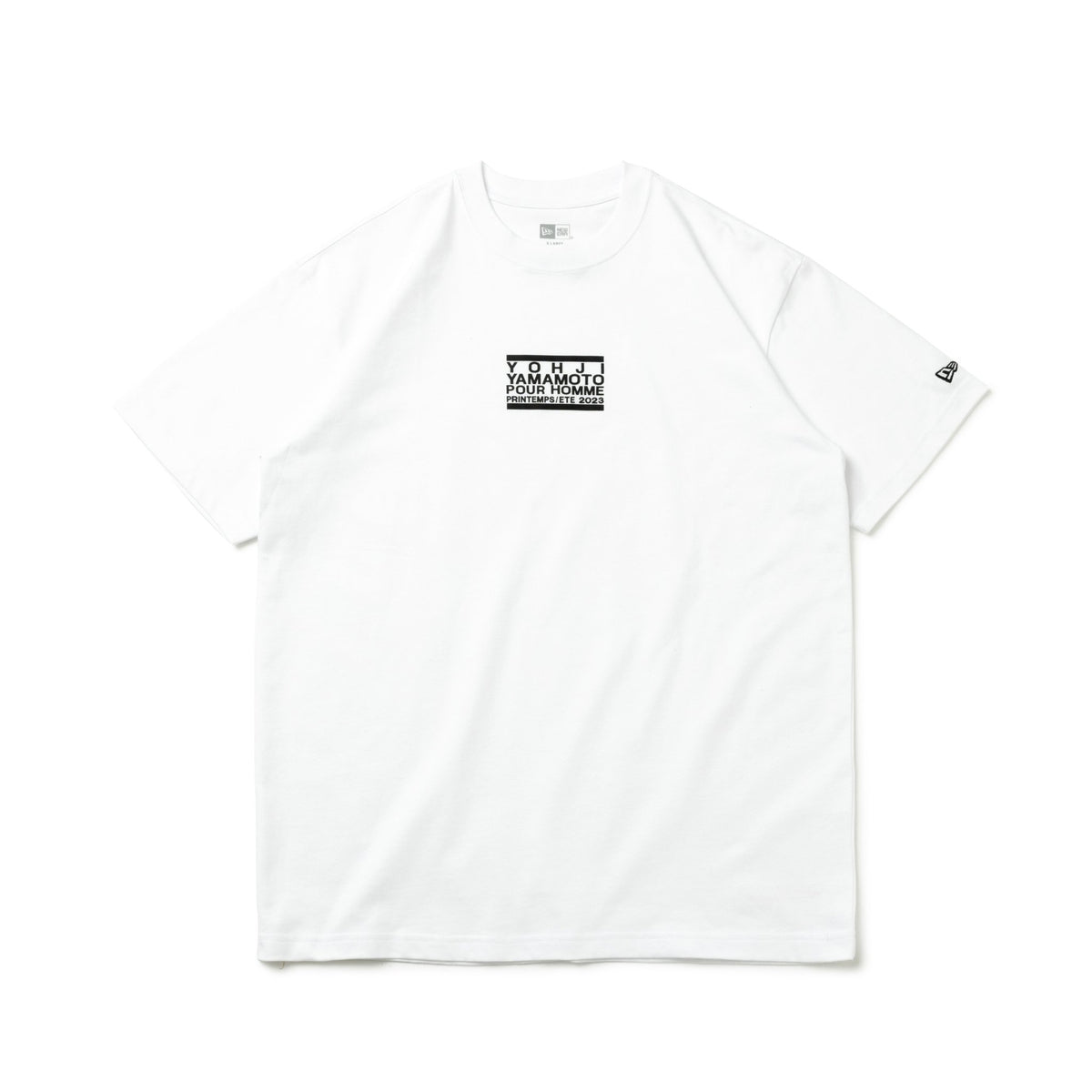 半袖 コットン Tシャツ Yohji Yamamoto SS23 ボックスロゴ ホワイト レギュラーフィット