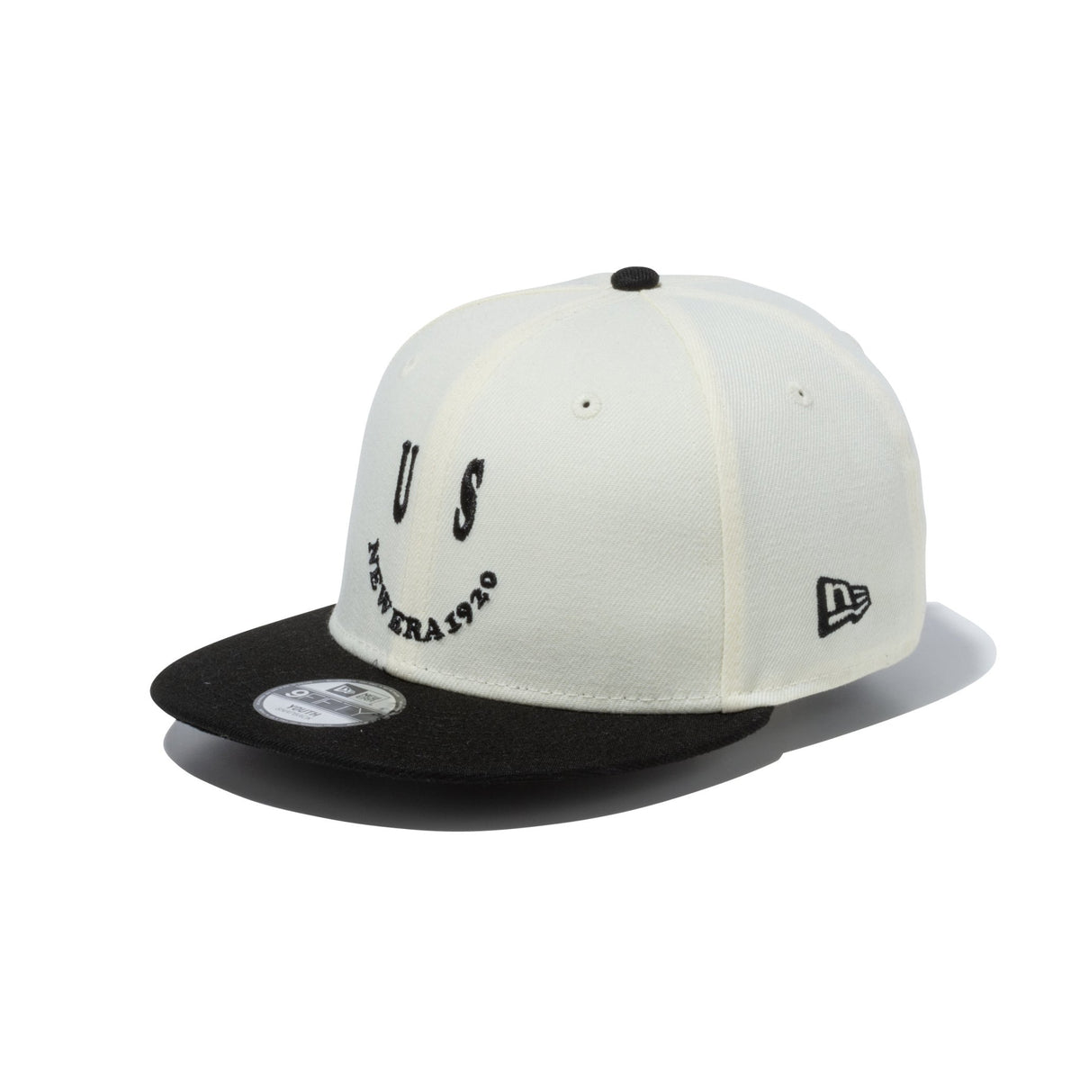 Youth 9FIFTY Smile US NEW ERA 1920 クロームホワイト ブラックバイザー