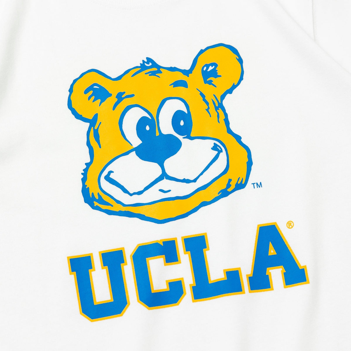 Youth 半袖 コットン Tシャツ UCLA JOE ジョー ホワイト × メリットゴールド マリンブルー