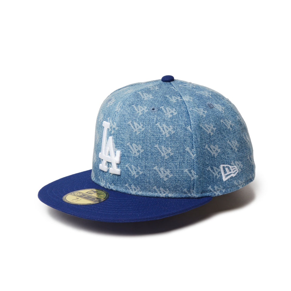 59FIFTY Denim Monogram ロサンゼルス・ドジャース ウォッシュドデニム ダークロイヤルバイザー | ニューエラオンラインストア