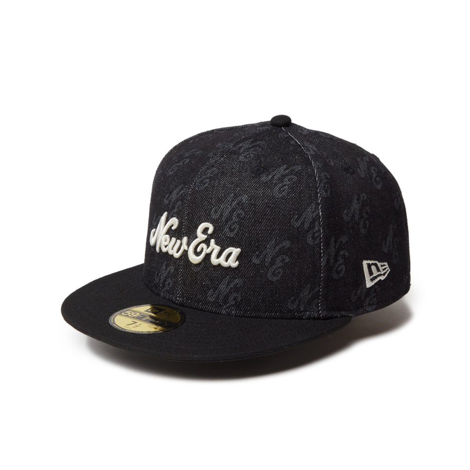 59FIFTY Denim Monogram New Era ブラックデニム ブラックバイザー | ニューエラオンラインストア