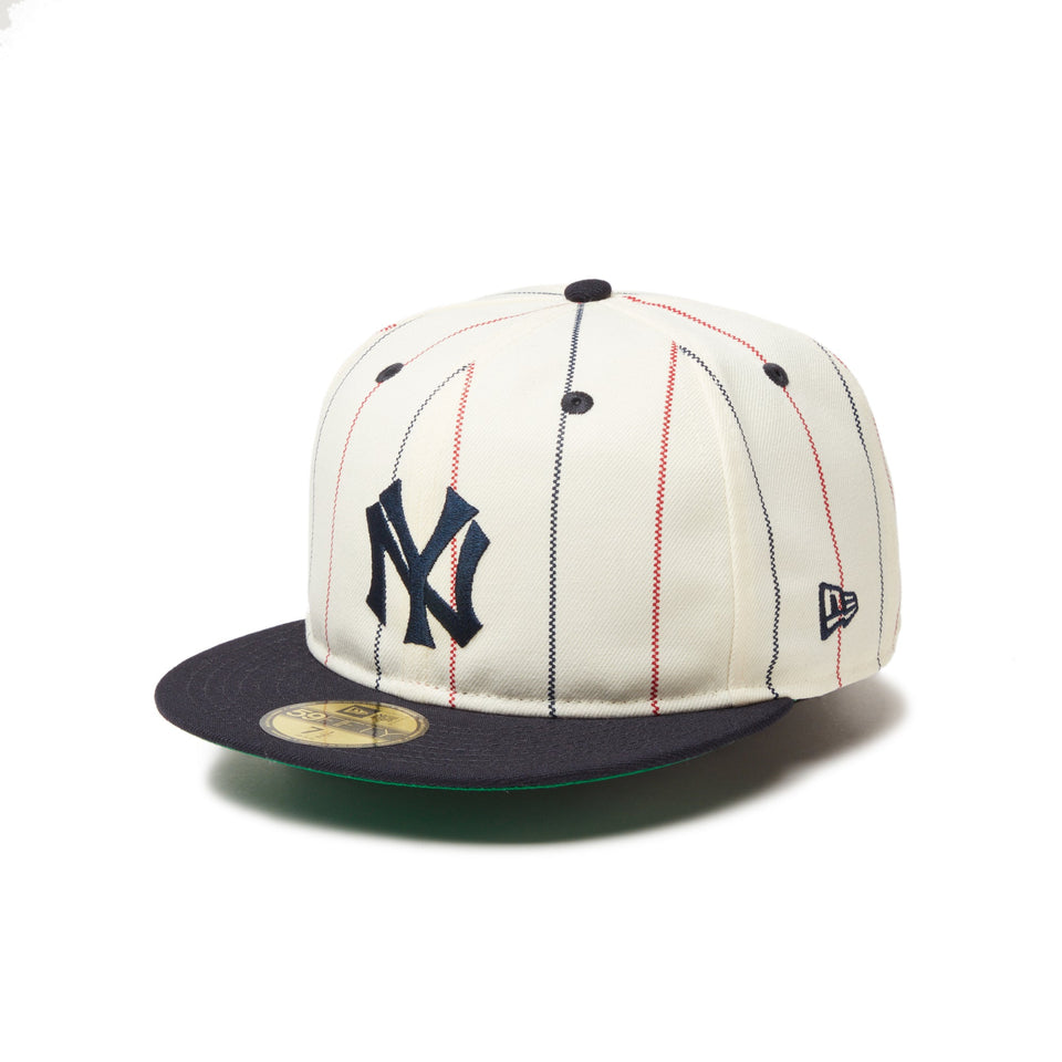 59FIFTY New York Yankees Cooperstown ニューヨーク・ヤンキース クロームピンストライプ ネイビーバイザー |  ニューエラオンラインストア