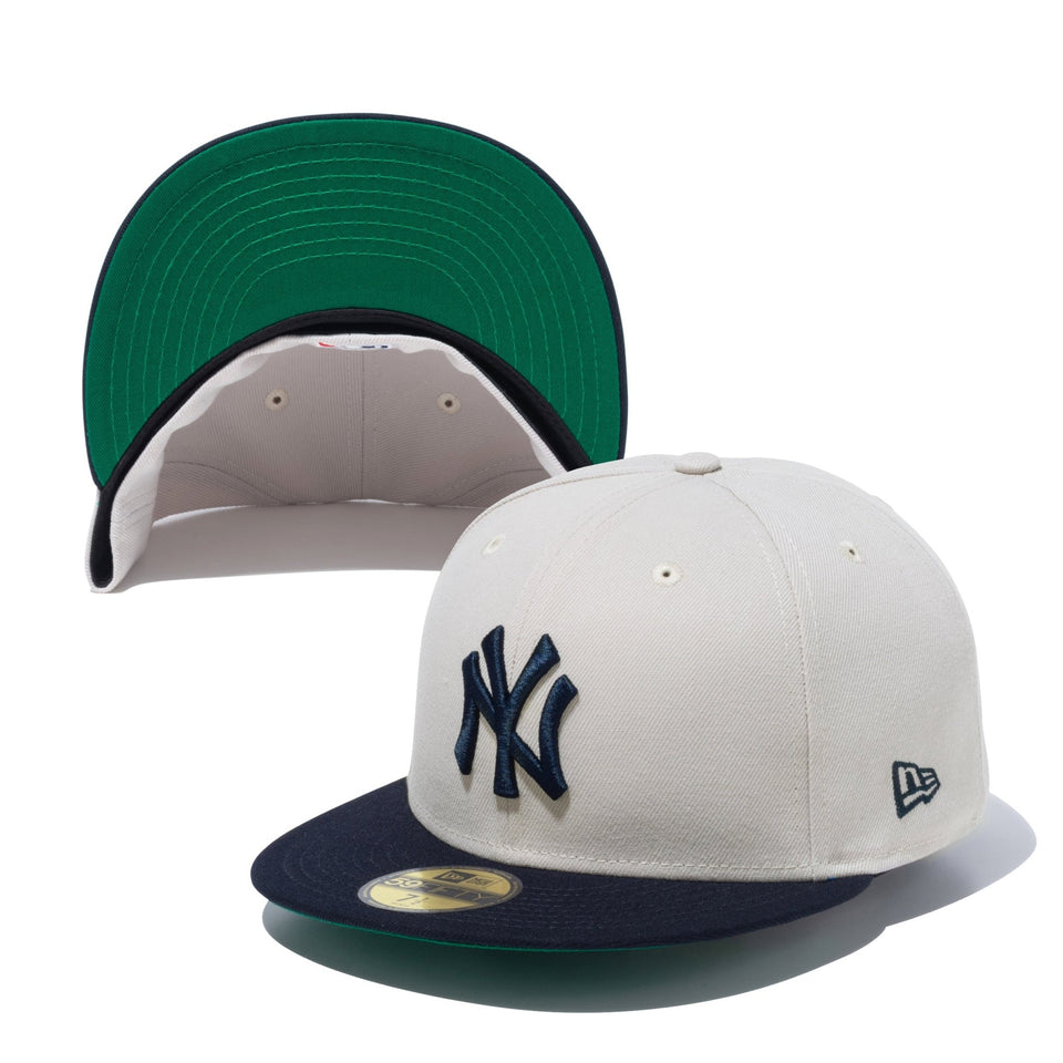 【宅配買取】ヤンキース ★ New Era フラット キャップ ネイビー グレー S M 野球帽