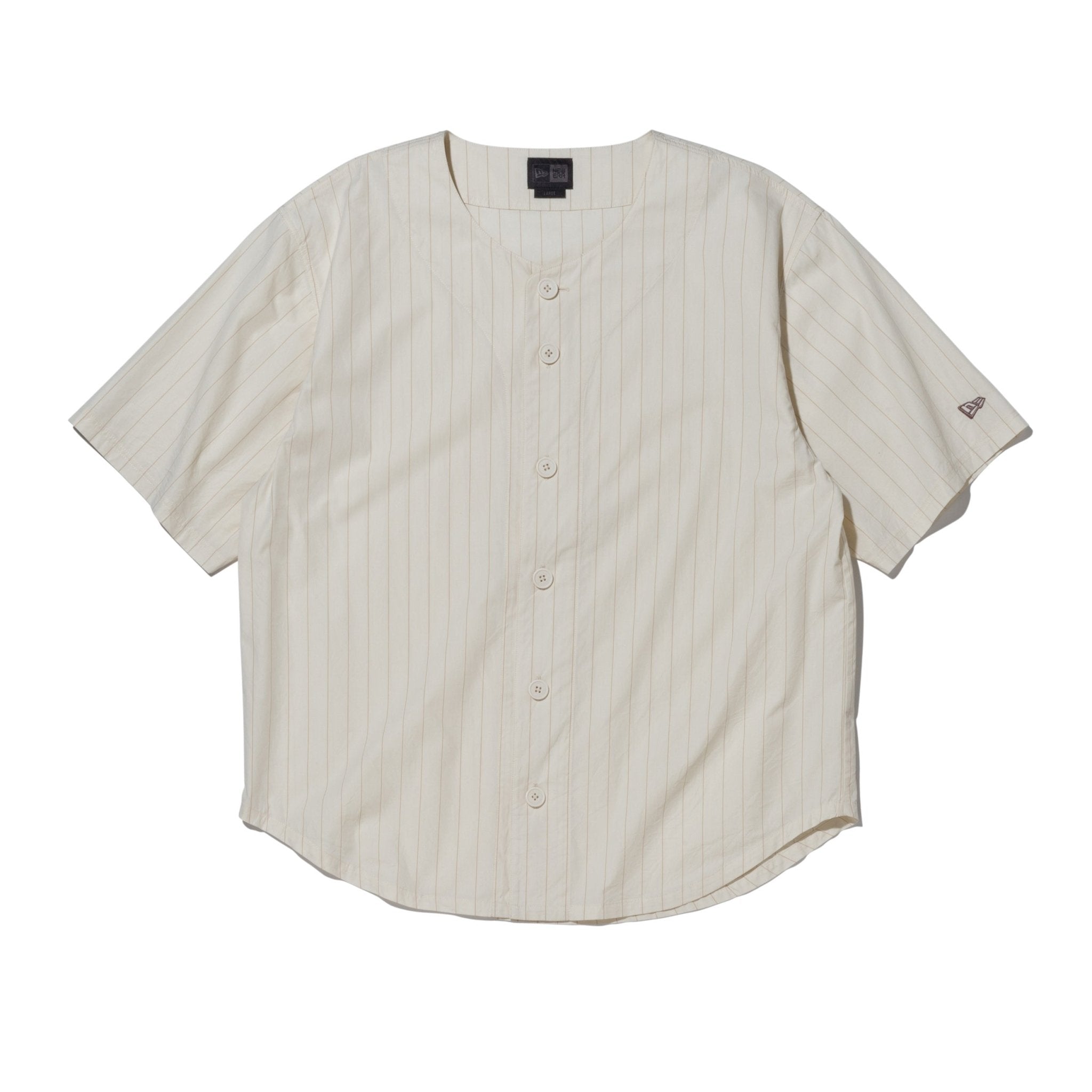 半袖 ピンストライプ ベースボールシャツ BLACK LABEL SS24 オフホワイト | ニューエラオンラインストア