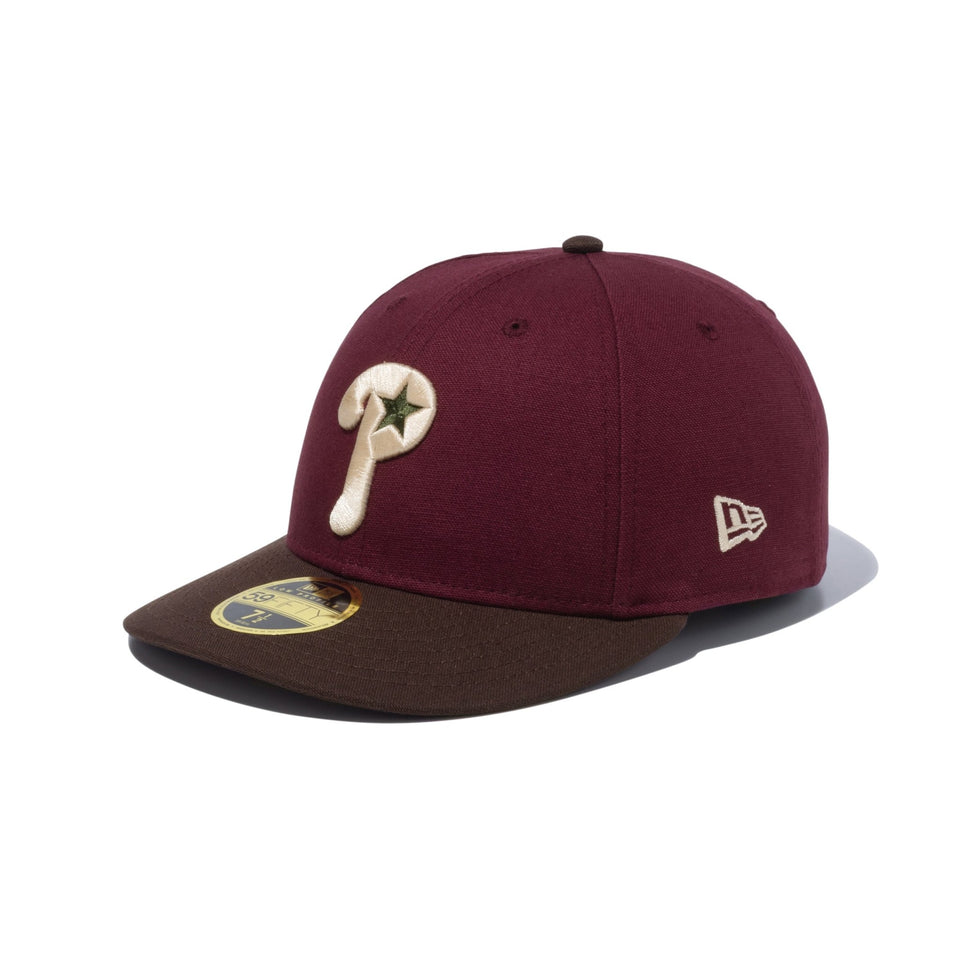 LP 59FIFTY Duck Canvas ダックキャンバス フィラデルフィア・フィリーズ クーパーズタウン マルーン ウォルナットバイザ |  ニューエラオンラインストア