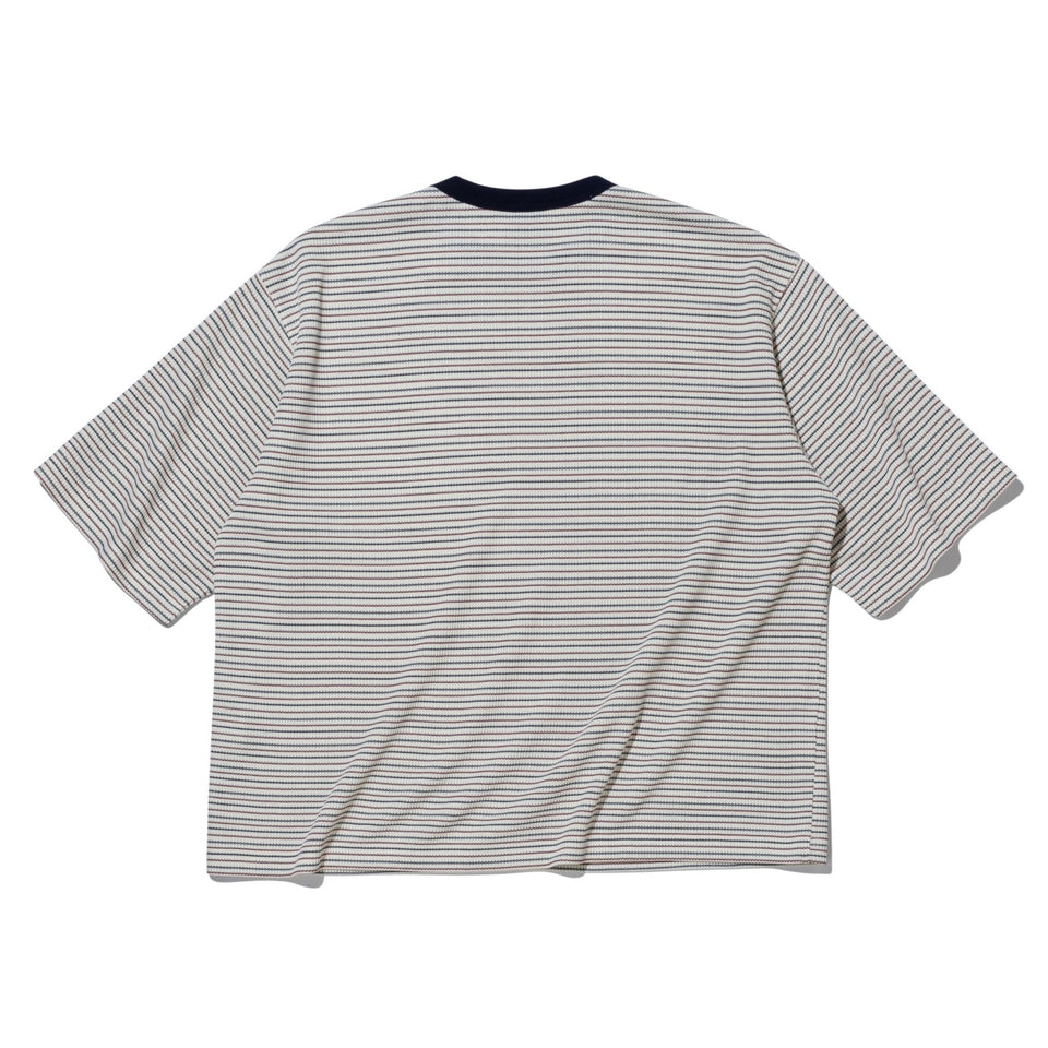 半袖 オーバーサイズド ボーダー ワッフル Tシャツ BLACK LABEL SS24 オフホワイト - 14322515 - S | NEW ERA ニューエラ公式オンラインストア