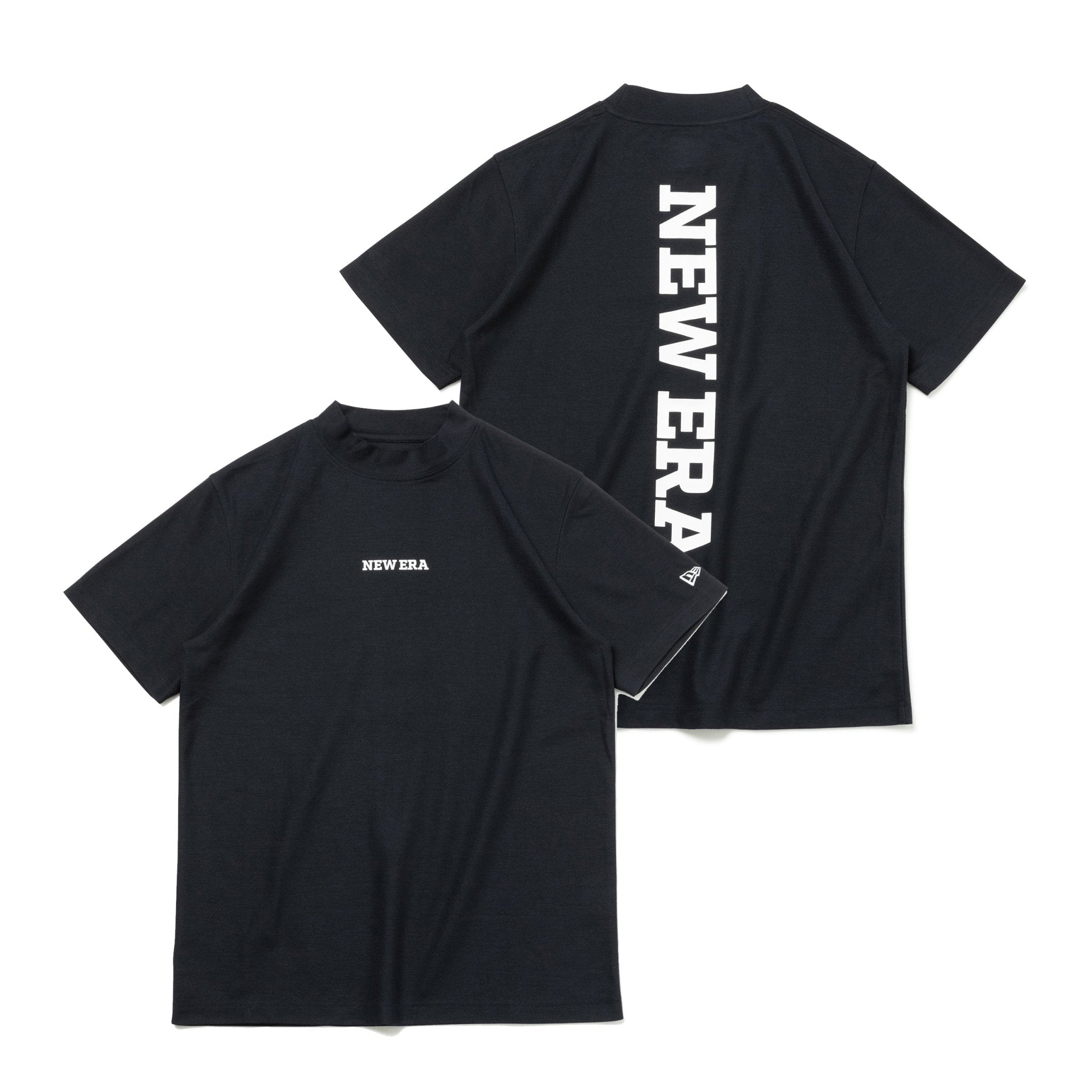 ゴルフ】 半袖 鹿の子 ミッドネック Tシャツ Vertical Logo ネイビー 