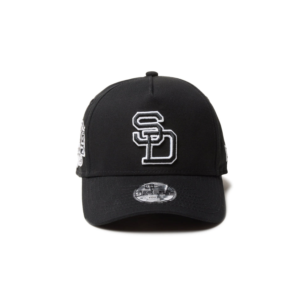 Youth 9FORTY A - Frame Black & White サンディエゴ・パドレス クーパーズタウン ブラック - 14325192 - YTH | NEW ERA ニューエラ公式オンラインストア