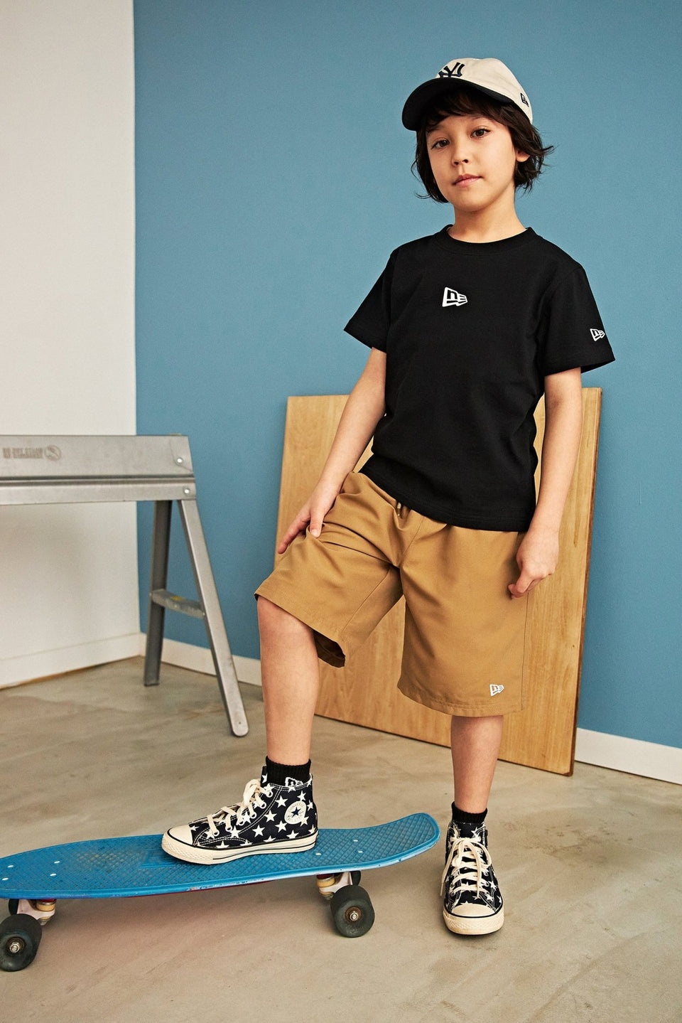 Youth 半袖 コットン Tシャツ Flag Logo Mini ブラック - 14111855-130 | NEW ERA ニューエラ公式オンラインストア