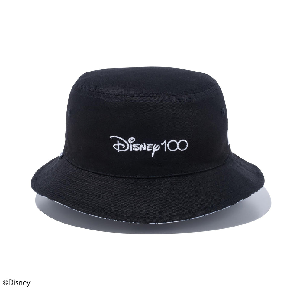 バケット01 リバーシブル Disney 100th オフィシャルロゴ ブラック 