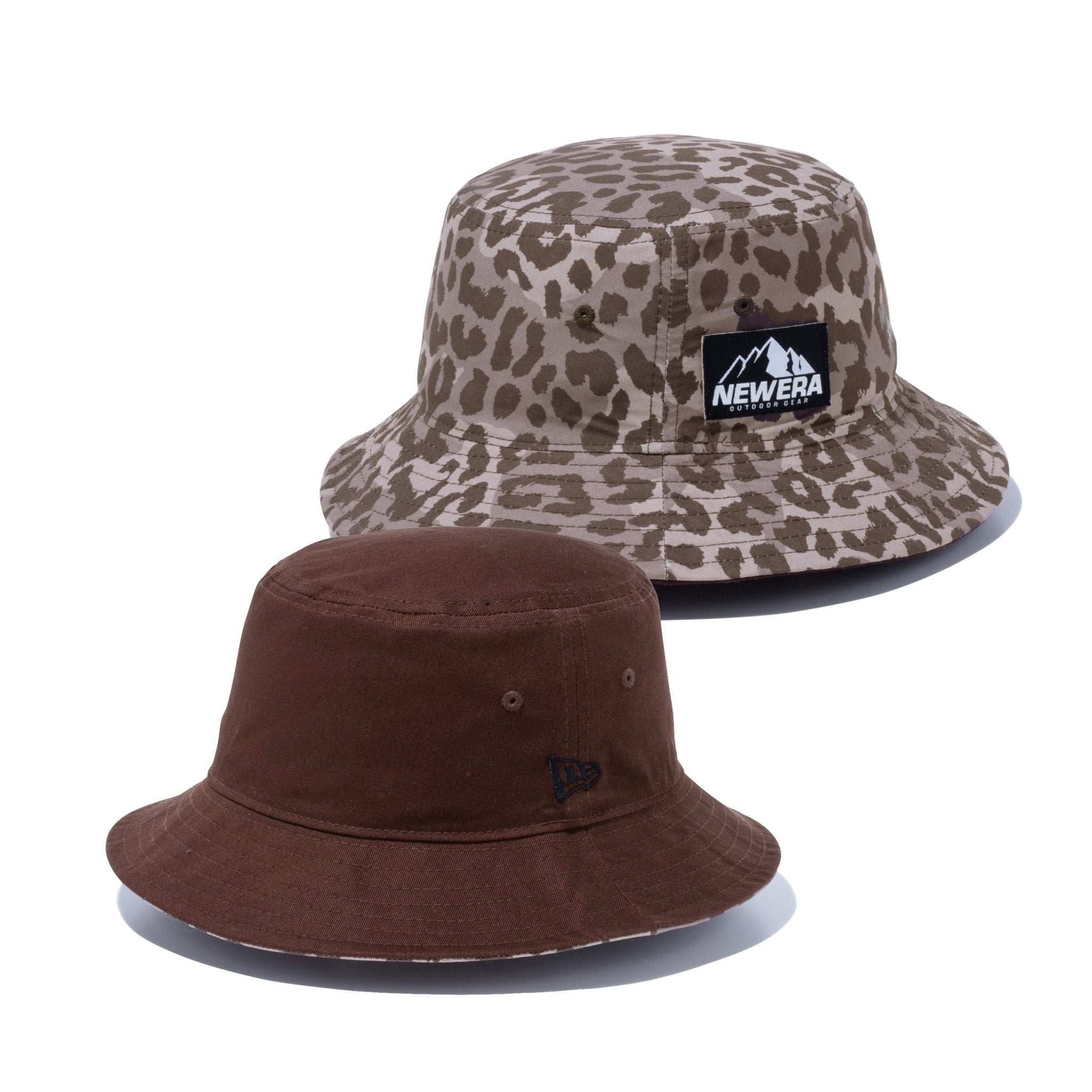 バケット01 リバーシブル Leopard Camo Mountain Logo Label