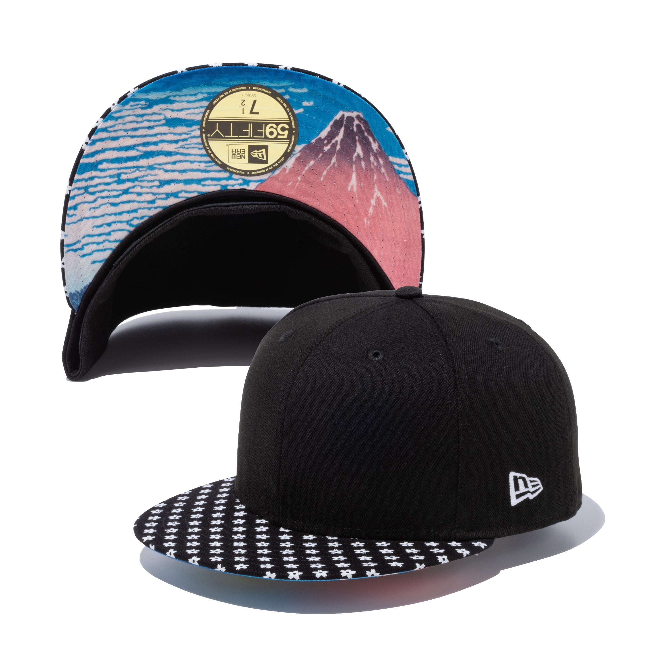 59FIFTY 浮世絵 葛飾北斎 凱風快晴 ブラック 小紋バイザー