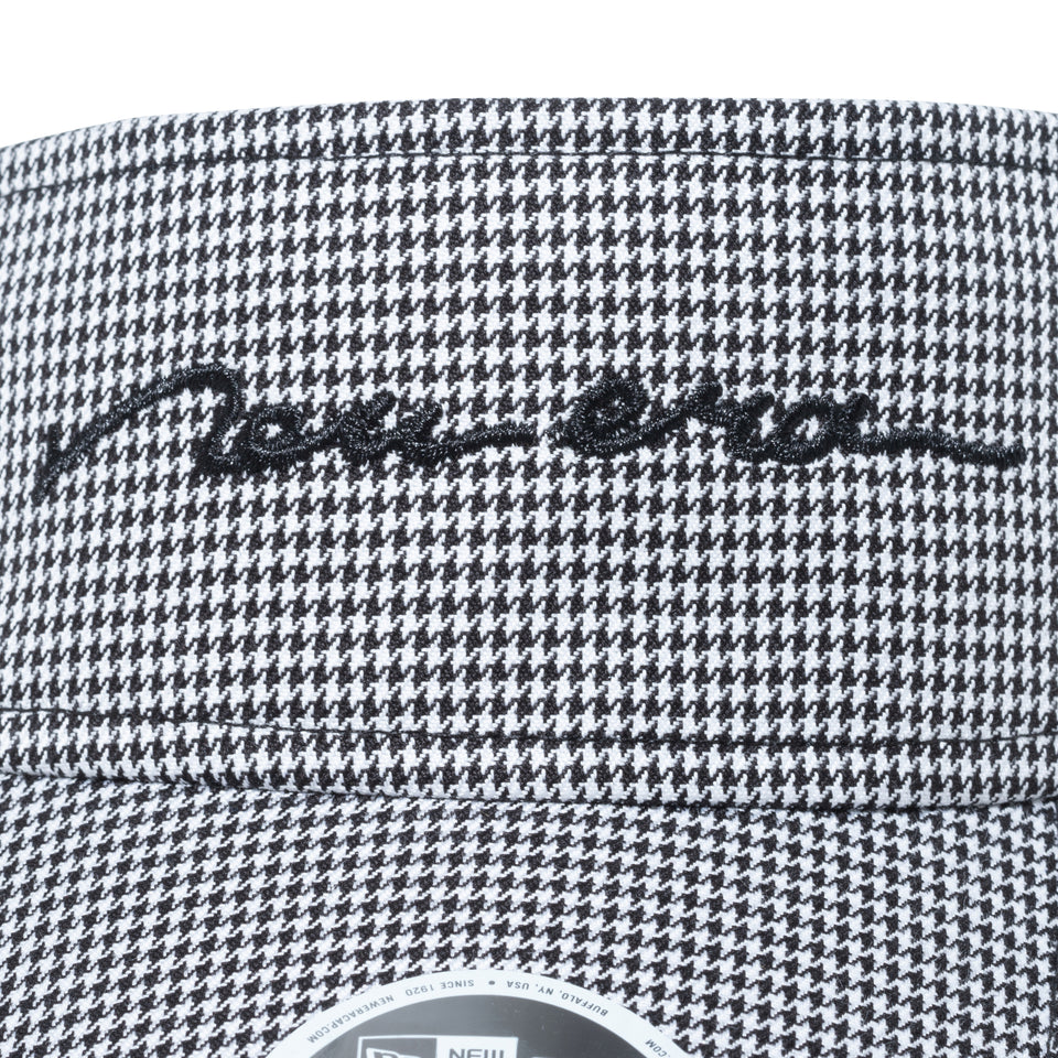 【ゴルフ】WOMEN'S サンバイザー ロングバイザー Houndstooth ハウンズトゥース スクリプトロゴ ブラック