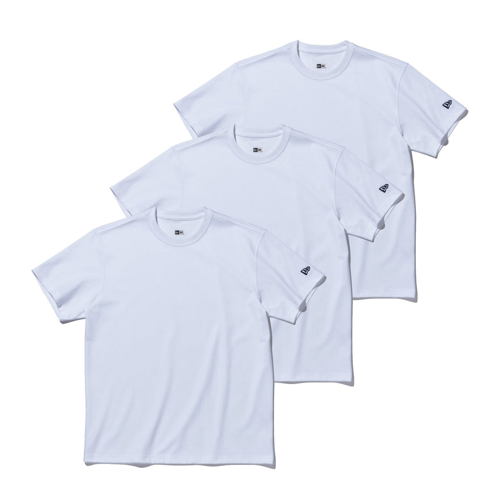国内製造3点セット　半袖　ニットポロシャツ　テック　ホワイト白　ナイロン　アウトドア トップス