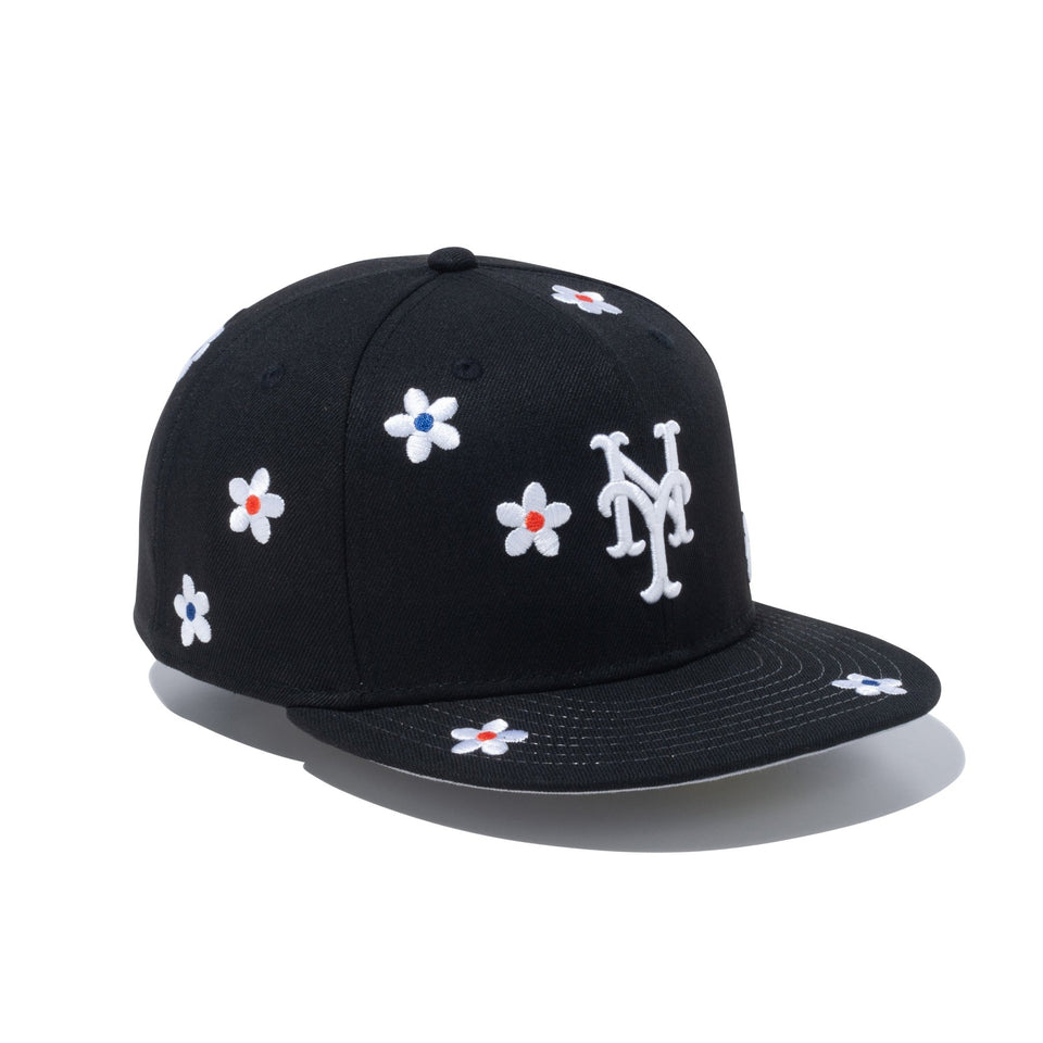 59FIFTY Flower Embroidery ニューヨーク・メッツ ブラック ...