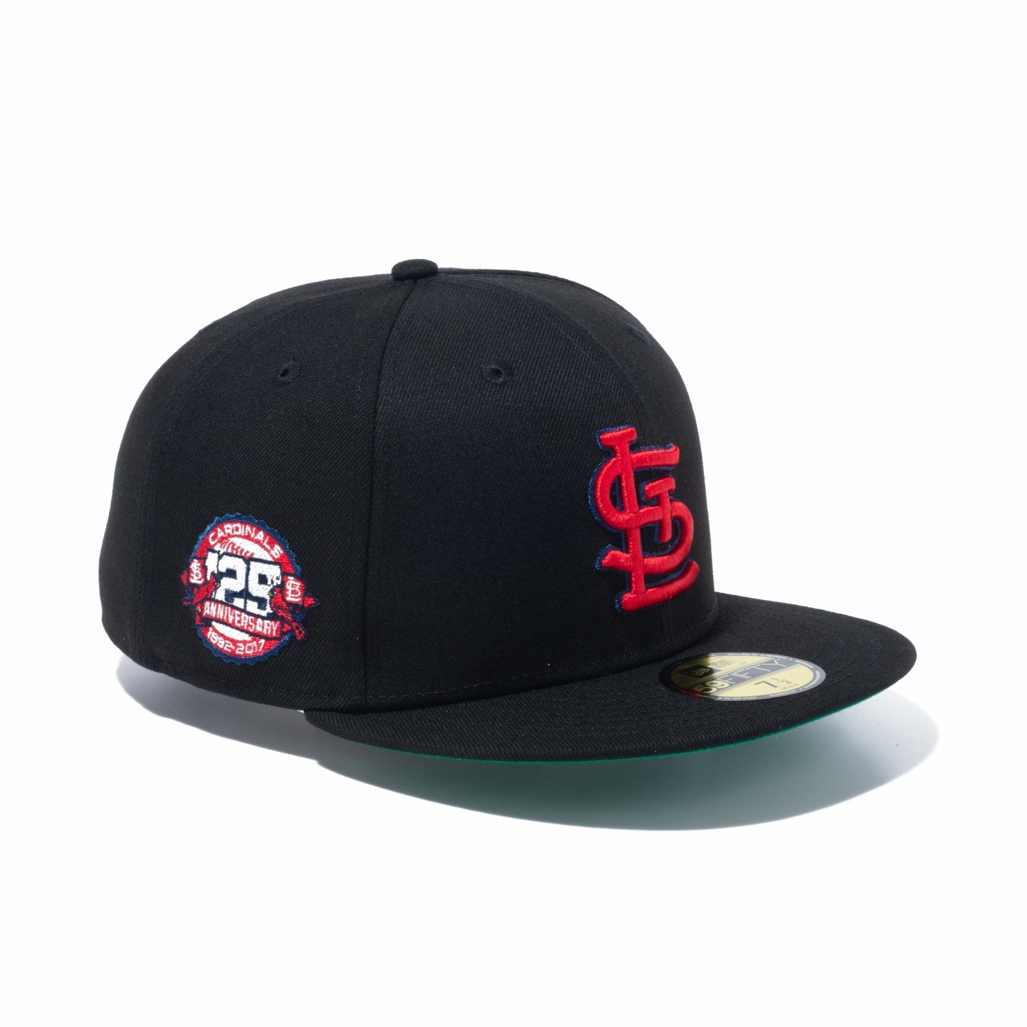 59FIFTY Metallic Logo セントルイス・カージナルス ブラック ケリーグリーンアンダーバイザー