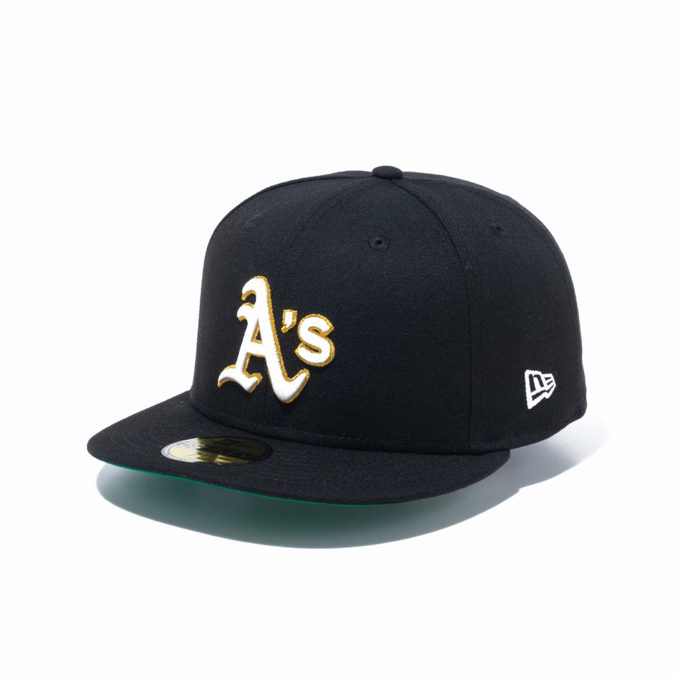 59FIFTY Metallic Logo オークランド・アスレチックス ブラック ケリー