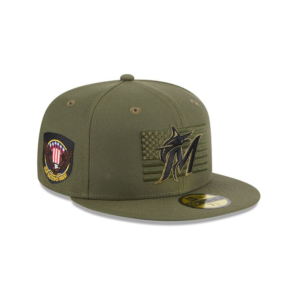 59FIFTY MLB 2023 Armed Forces Day アームド・フォーシズ・デー マイアミ・マーリンズ ニューオリーブ