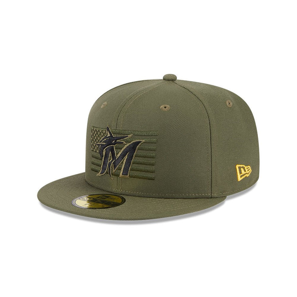 59FIFTY MLB 2023 Armed Forces Day アームド・フォーシズ・デー マイアミ・マーリンズ ニューオリーブ