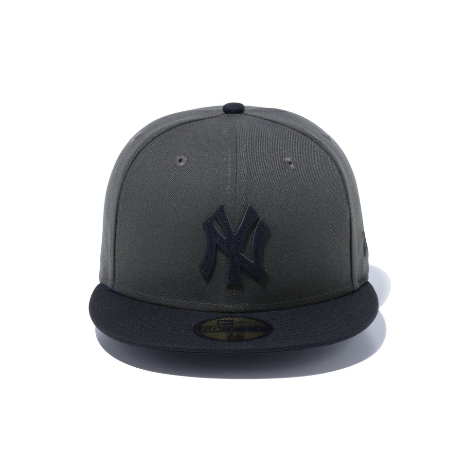 59FIFTY MLB Leather Logo ニューヨーク・ヤンキース ダークグラファイト ブラックバイザー - 13751133-700 | NEW ERA ニューエラ公式オンラインストア