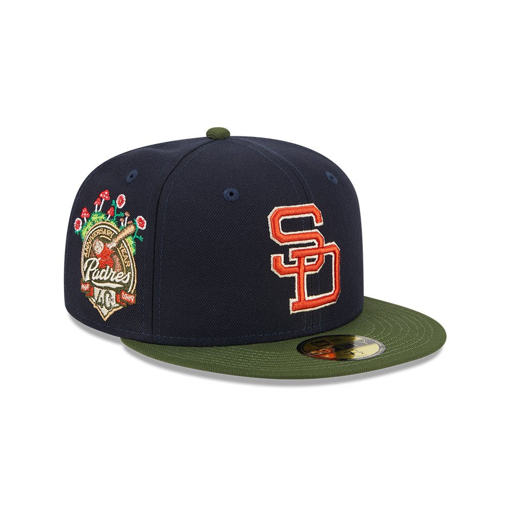 59FIFTY MLB Sprouted サンディエゴ・パドレス クーパーズタウン ネイビー モスグリーンバイザー