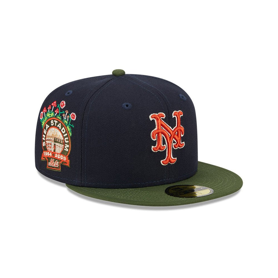 59FIFTY MLB Sprouted ニューヨーク・メッツ クーパーズタウン ネイビー モスグリーンバイザー