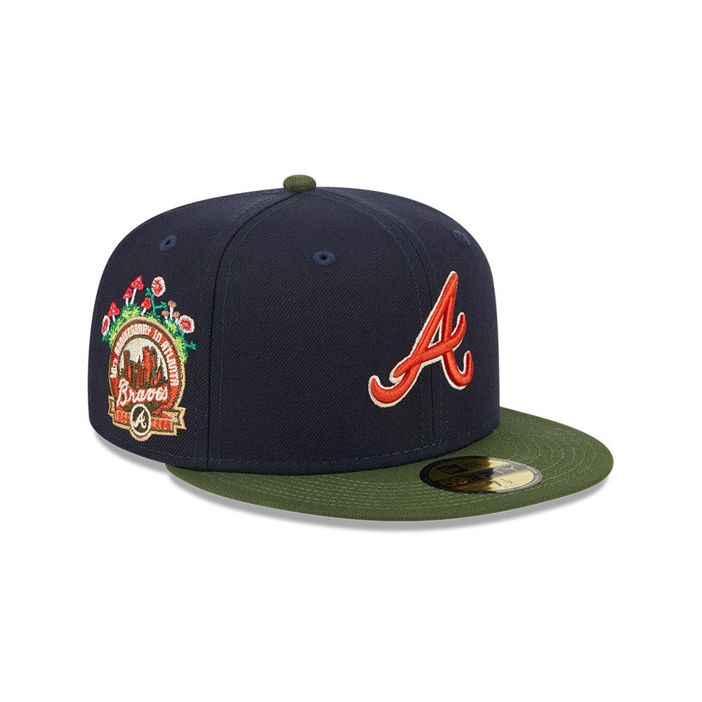 59FIFTY MLB Sprouted アトランタ・ブレーブス クーパーズタウン ネイビー モスグリーンバイザー