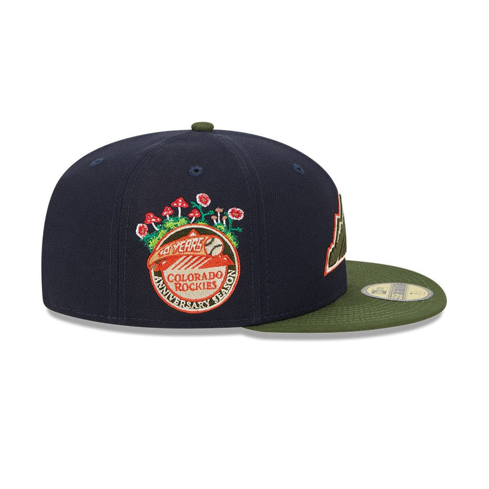 59FIFTY MLB Sprouted コロラド・ロッキーズ ネイビー モスグリーンバイザー