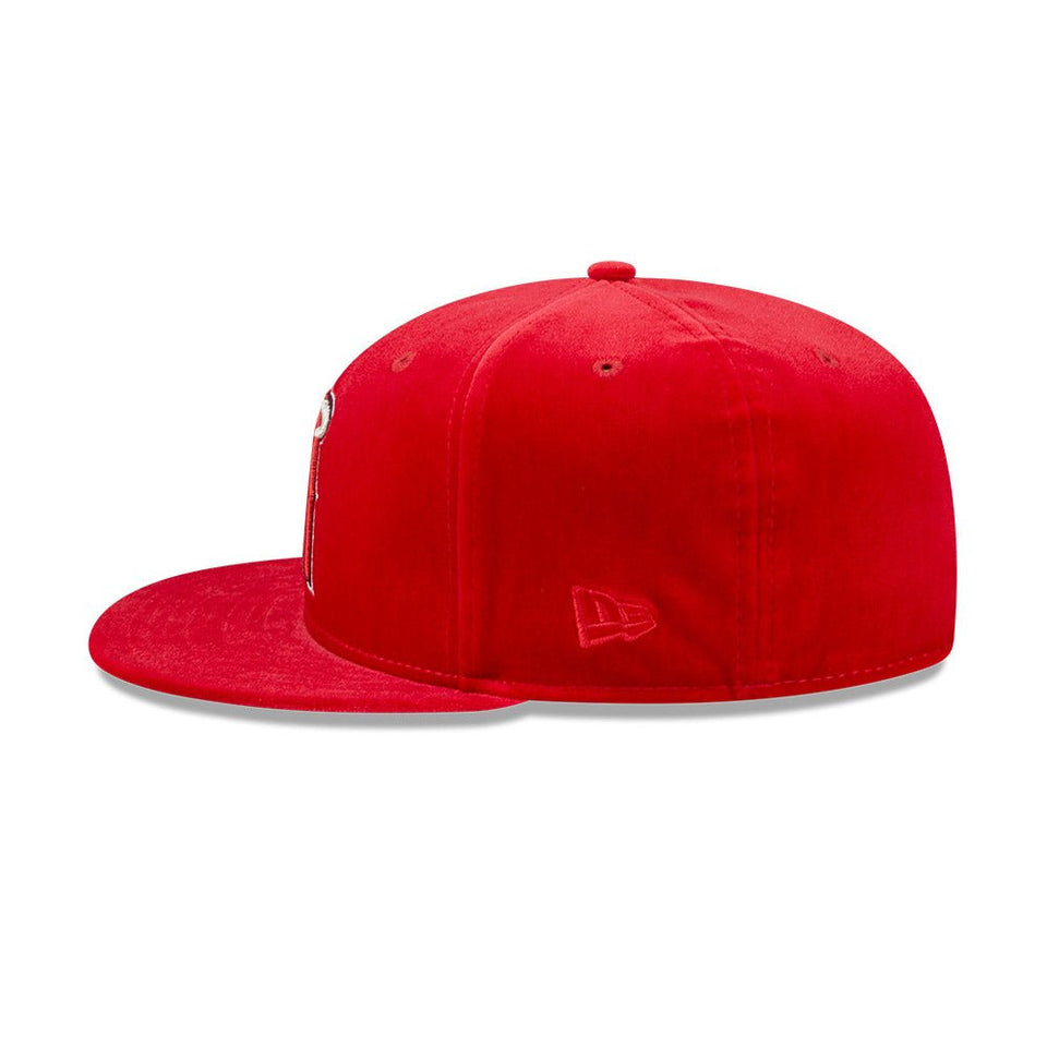 59FIFTY MLB Velvet ロサンゼルス・エンゼルス レッド グリーンアンダーバイザー