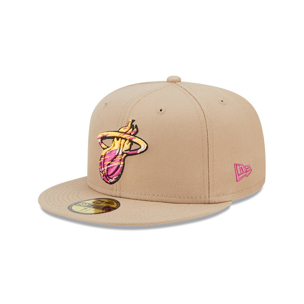 59FIFTY NBA Team Neon マイアミ・ヒート ベージュ ピンクアンダー