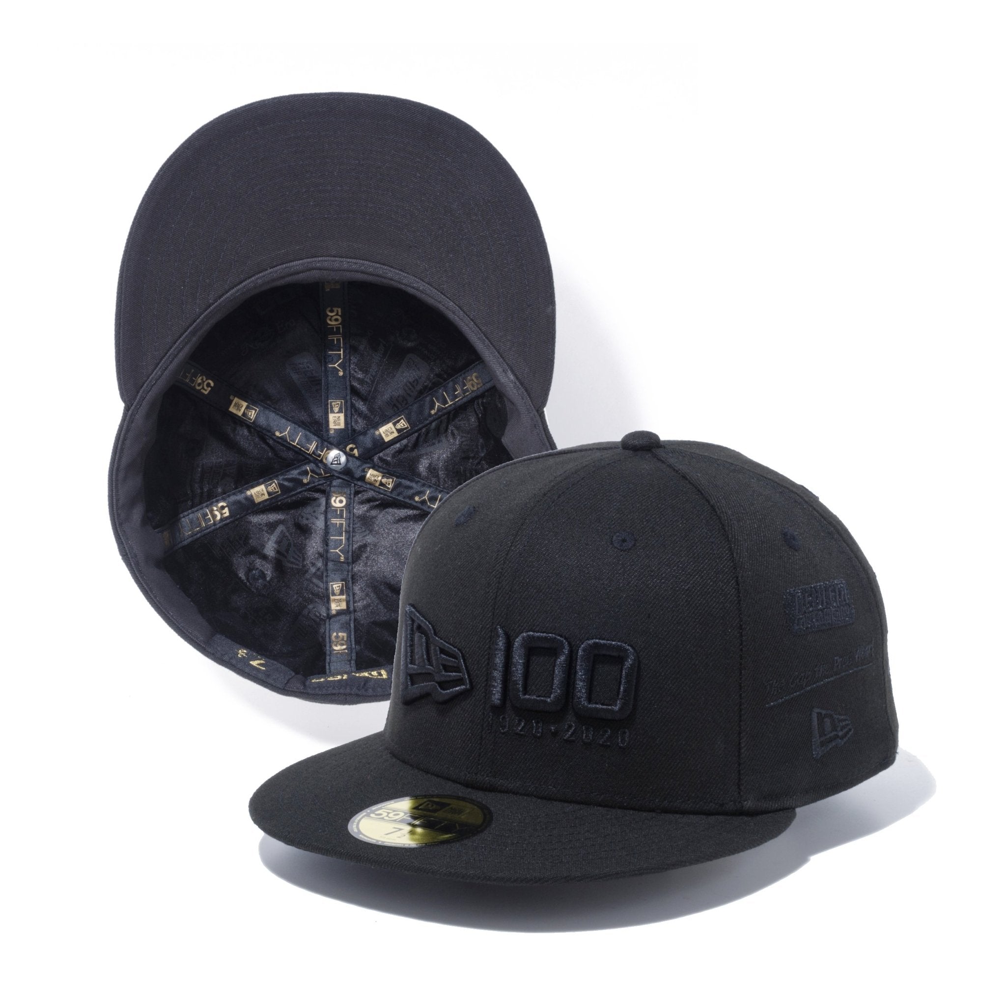 【ストア限定】 59FIFTY NEW ERA 100周年 マルチロゴ フロント ブラック × ブラック