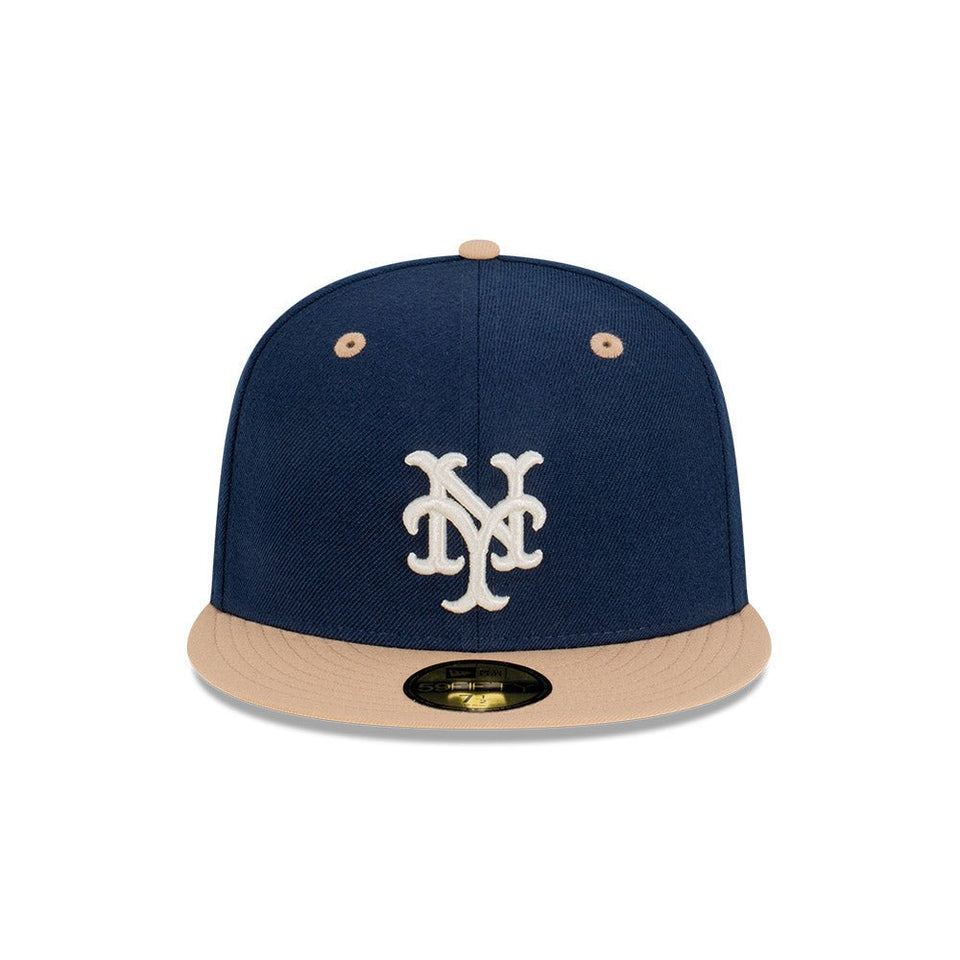 59FIFTY Ocean Khaki ニューヨーク・メッツ クーパーズタウン ネイビー × カーキ グレーアンダーバイザー