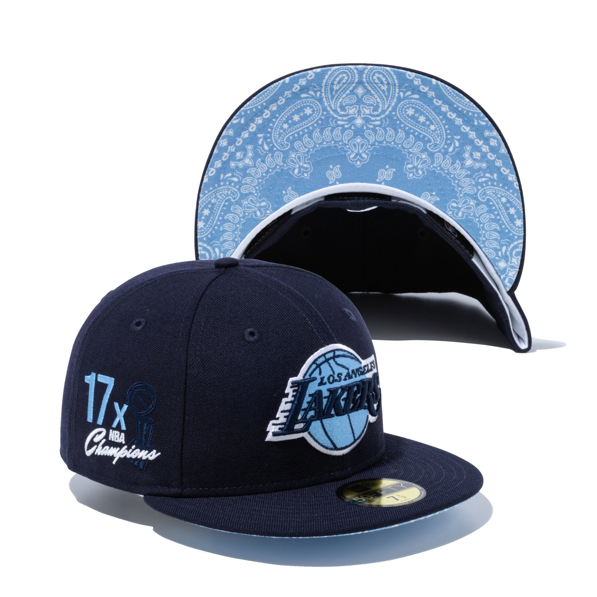 59FIFTY Paisley Under Visor ロサンゼルス・レイカーズ ネイビー ...