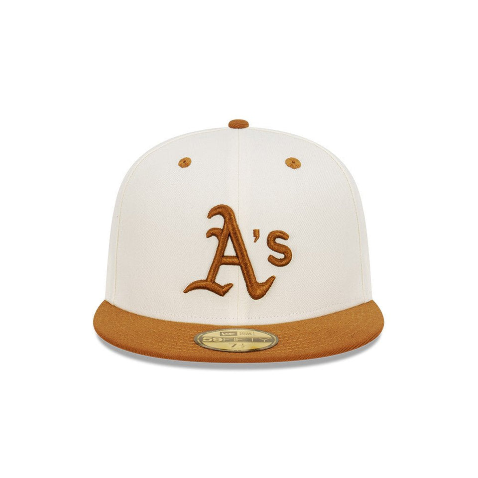 59FIFTY Peanut Butter オークランド・アスレチックス クロームホワイト キャメルバイザー - 13366484-700 | NEW ERA ニューエラ公式オンラインストア