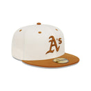 59FIFTY Peanut Butter オークランド・アスレチックス クロームホワイト キャメルバイザー - 13366484-700 | NEW ERA ニューエラ公式オンラインストア