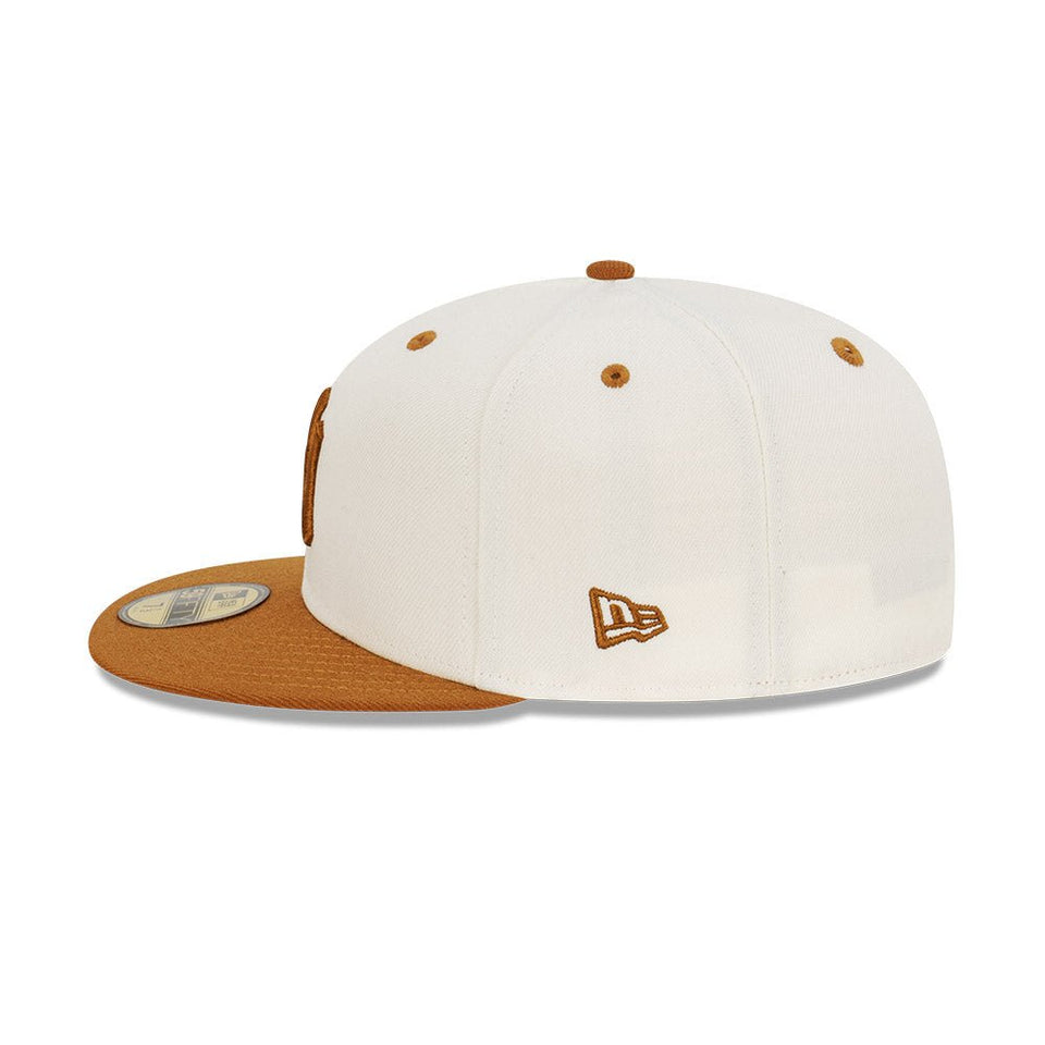 59FIFTY Peanut Butter ニューヨーク・ヤンキース クロームホワイト キャメルバイザー - 13366485-700 | NEW ERA ニューエラ公式オンラインストア