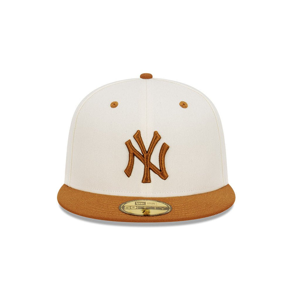 59FIFTY Peanut Butter ニューヨーク・ヤンキース クロームホワイト キャメルバイザー - 13366485-700 | NEW ERA ニューエラ公式オンラインストア